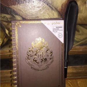 Harry Potter Spiral bound Hogwarts notebook with quill pen